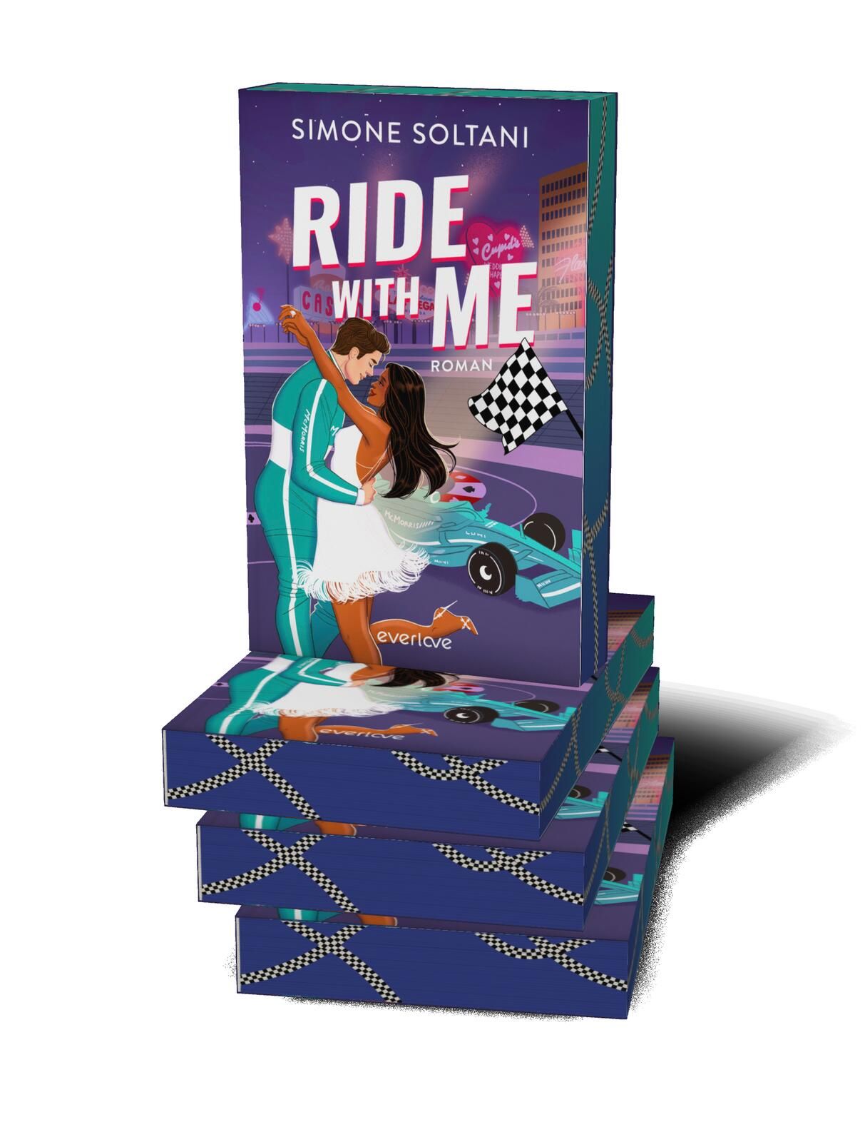 Außenansicht des Buches „Ride with me – Die Rennstrecke ist sein Leben, bis sie ihn aus der Spur bringt “